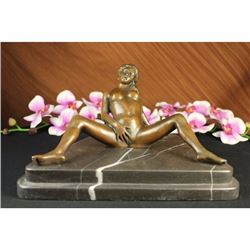 Original Signed Provocative Nude seductress Bronze Art