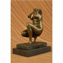 Signed Barbedienne Nude Female Torso Bronze Sculpture Statue Marble Figurine Art