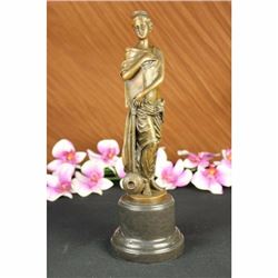 Original Signed English Royal Queen Bronze Sculpture Statue Figurine