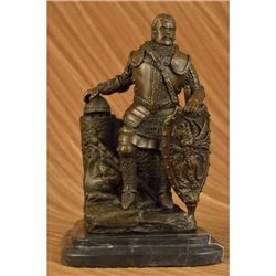 Signed Dalov Heavy Armor Viking Warrior Bronze Sculpture Statue Figurine Figure