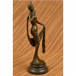Art Nouveau 1920 Model Bronze Sculpture Hot Cast Figurine Figure Sensual Decor