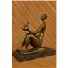 Image 1 : Signed Abstract Figurative Female Figurine Bronze Marble Base Sculpture Modern