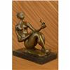 Image 2 : Signed Abstract Figurative Female Figurine Bronze Marble Base Sculpture Modern