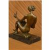 Image 4 : Signed Abstract Figurative Female Figurine Bronze Marble Base Sculpture Modern