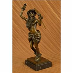 Pahoe Wahine Hula Bronze Sculpture Art Deco Semi Nude Marble Figurine