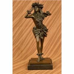 Vintage Cast Bronze Artist Sgnd Polynesian Queen Princess Woman Full Bust Decor