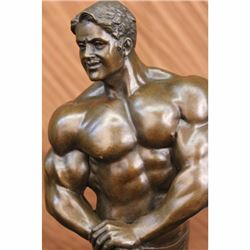 ART DECO MUSCULAR NUDE MAN BRONZE SCULPTURE