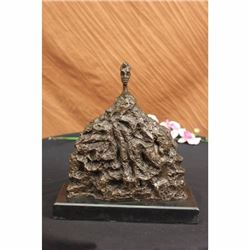 Signed Abstract Male Bronze Sculpture