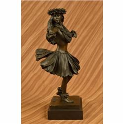 BRONZE HULA GIRL DANCER HAWAII tiki postcard Statue art sculpture tropical beach