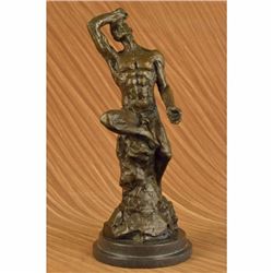 Nude Male Erotic Athletic Sensual Elegant Bronze Marble Statue Classical Art