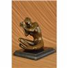 Image 3 : Signed Original Mavchi Nude Female Holding a Love Bird Bronze Sculpture Figure