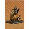 Image 4 : Signed Original Mavchi Nude Female Holding a Love Bird Bronze Sculpture Figure