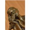 Image 5 : Signed Original Mavchi Nude Female Holding a Love Bird Bronze Sculpture Figure