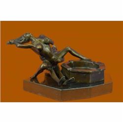 Art Deco Modern Art Museum Quality Artwork Bronze Sculpture Ashtray Gift Figure