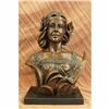 Image 1 : Museum Quality 100% Real Bronze Female Bust Sculpture Marble Base Statue