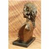 Image 2 : Museum Quality 100% Real Bronze Female Bust Sculpture Marble Base Statue