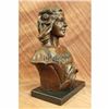 Image 4 : Museum Quality 100% Real Bronze Female Bust Sculpture Marble Base Statue