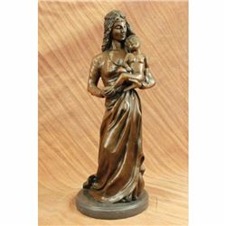 Mother Love Child Mother Day Gift by Jean Gautherin Bronze Sculpture Statue Gift