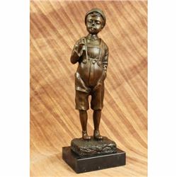 Decorative Collectible Large Smoking Boy by Schmidt Felling Bronze Sculpture Art