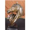 Image 3 : BEAUTIFUL PURE BRONZE MOUNTED TWO HORSES HORSE STATUE BUST FIGURE SCULPTURE