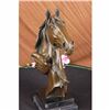 Image 4 : BEAUTIFUL PURE BRONZE MOUNTED TWO HORSES HORSE STATUE BUST FIGURE SCULPTURE