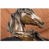 Image 5 : BEAUTIFUL PURE BRONZE MOUNTED TWO HORSES HORSE STATUE BUST FIGURE SCULPTURE