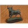 Image 1 : Solid Bronze Sculpture of a Bull Marble Base