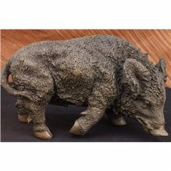 Signed Chemin Boar Wild Pig bronze Sculpture Figure Art Deco Figurine