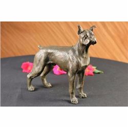 Vienna Bronze Large English Boxer Dog Terrier Signed Art Deco Sculpture Figurine