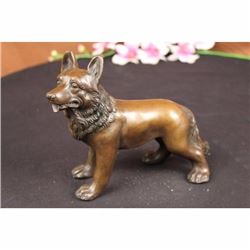 Signed Vienna Bronze German Shepherd Dog Animal Pet Bronze Sculpture