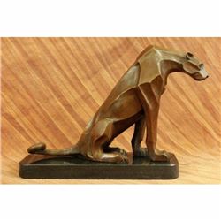 Signed Hot Cast Moore Cougar Bronze Sculpture Figurine