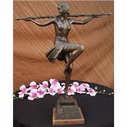 Dancer w/Thyrsus, Pierre Le Faguays bronze statue Art Deco Sculpture