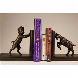 PAIR RARE BRONZE BOOKENDS SCULPTURE STATUE