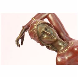 SIGNED CHIPARUS EXOTIC DANCER ART DECO BRONZE SCULPTURE