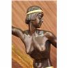 Image 3 : SIGN ROZET GOLD PATINA CURTAIN DANCER BRONZE SCULPTURE ART NOUVEAU DECO FIGURINE