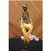 Image 4 : SIGN ROZET GOLD PATINA CURTAIN DANCER BRONZE SCULPTURE ART NOUVEAU DECO FIGURINE