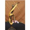 Image 5 : SIGN ROZET GOLD PATINA CURTAIN DANCER BRONZE SCULPTURE ART NOUVEAU DECO FIGURINE