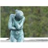 Image 2 : SIGNED SHY NUDE GIRL BRONZE STATUE WITH GREEN PATINA