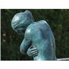 Image 4 : SIGNED SHY NUDE GIRL BRONZE STATUE WITH GREEN PATINA