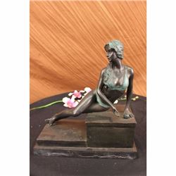 SIGNED MILO SWIM SUIT MODEL HER APPLE BRONZE SCULPTURE STATUE FIGURE