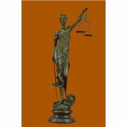 39 Hot Cast Blind Justice For Lawyer Judges Bronze Sculpture Figure Gift Sale
