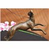 Image 3 : SIGN BOURANE LADY CHASING DOGS BRONZE SCULPTURE
