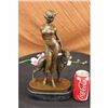 Image 2 : SIGNED ORIGINAL LORENZL ELEGANT LADY WITH POINTER DOG BRONZE SCULPTURE