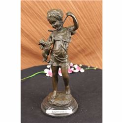 Laporte Bronze Statue Girl with Cat