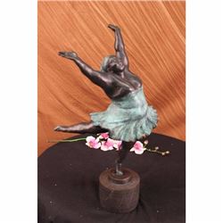 CLASSY GIRL BALLERINA BRONZE STATUE SCULPTURE FIGURINE FIGURE ART MARBLE
