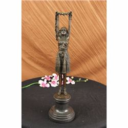 SIGNED EGYPTIAN DANCER BY CHIPARUS REAL BRONZE SCULPTURE LOST WAX STATUE