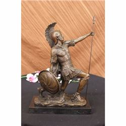 Roman Gladiator Sparton Warrior Bronze Sculpture LARGE Figurine Art Deco