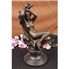 Image 1 : DENECHEAU DIANA RECLINING ON A MOON BRONZE SCULPTURE ON MARBLE BASE FIGURINE ART