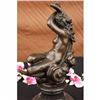 Image 4 : DENECHEAU DIANA RECLINING ON A MOON BRONZE SCULPTURE ON MARBLE BASE FIGURINE ART