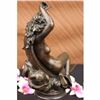 Image 5 : DENECHEAU DIANA RECLINING ON A MOON BRONZE SCULPTURE ON MARBLE BASE FIGURINE ART